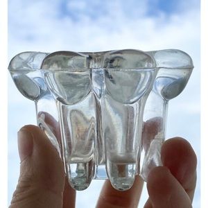 Pair of Clear Bubble Candle Holder